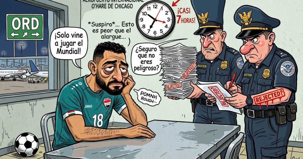 Aymen Hussein, figura del seleccionado de Irak, retenido 7 horas en Chicago