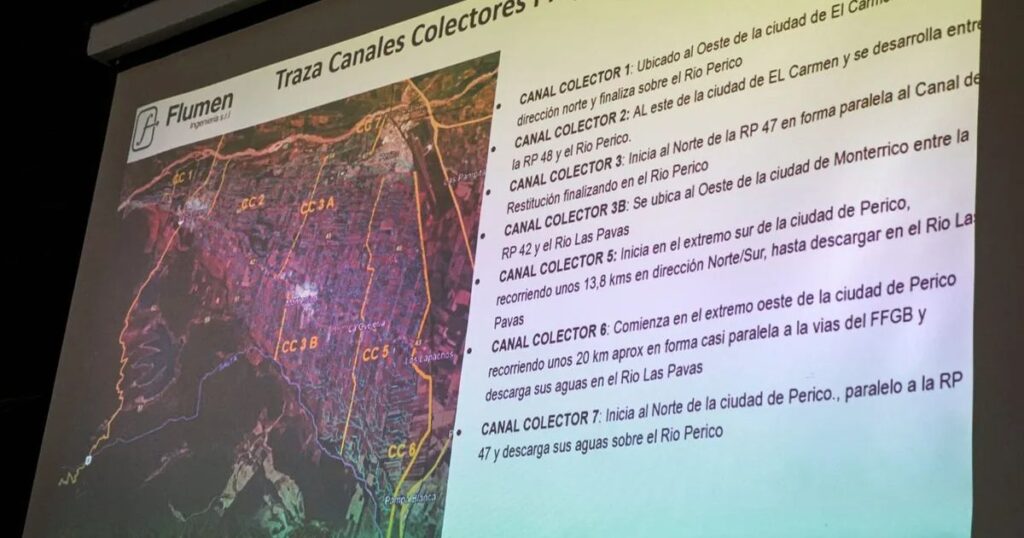 Sadir presentó proyectos de canales pluviales para los Valles