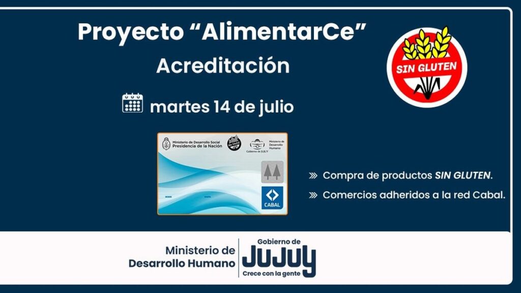 Acreditan los fondos de la tarjeta AlimentarCe en Jujuy