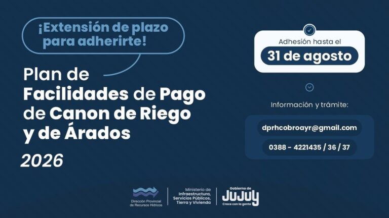 DPRH extiende al 31 de agosto el plan de pagos del canon de riego