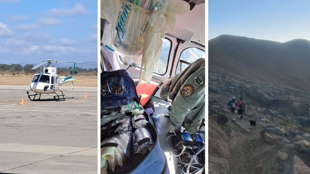 Un rescate en helicóptero salvó a una mujer de 79 años en Caspalá