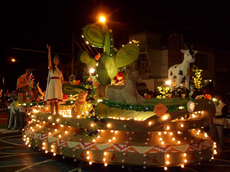 Carruaje del Colegio Secundario Informático Blaise Pascal durante la Fiesta Nacional de los Estudiantes de 2008 en San Salvador de Jujuy.