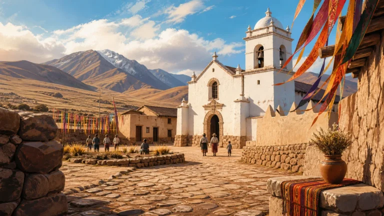 Pueblo histórico de Yavi en la Puna — ilustración editorial