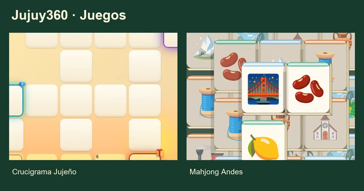 Detalles reales de los tableros de Crucigrama Jujeño y Mahjong Andes.
